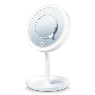 Beurer, white - Illuminated cosmetics mirror with magnetic mirror