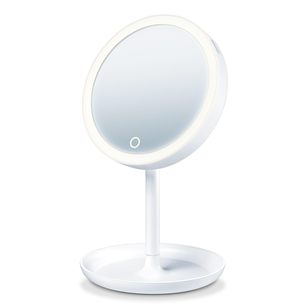 Beurer, white - Illuminated cosmetics mirror with magnetic mirror