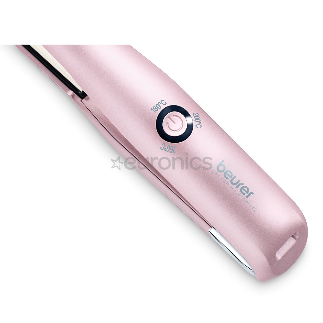 Beurer, 160-200°C, balta/rozā - Bezvadu matu taisnotājs