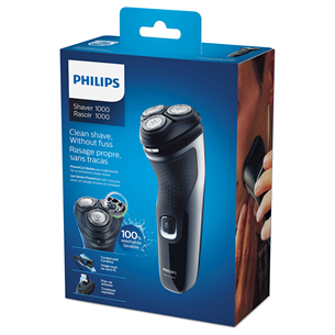 Philips Series 1000, melna/pelēka - Skuveklis