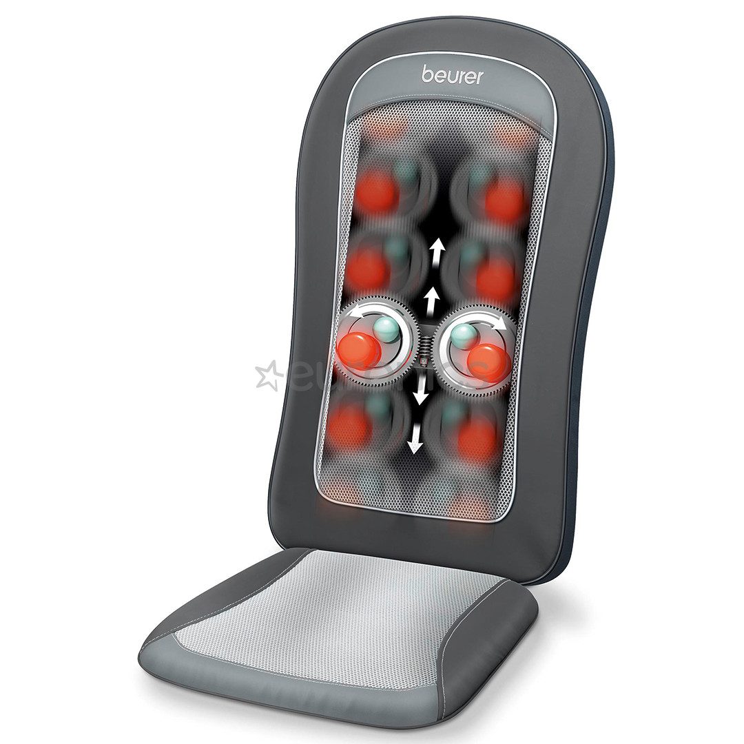 Beurer Shiatsu, pelēka - Masāžas pārvalks krēslam
