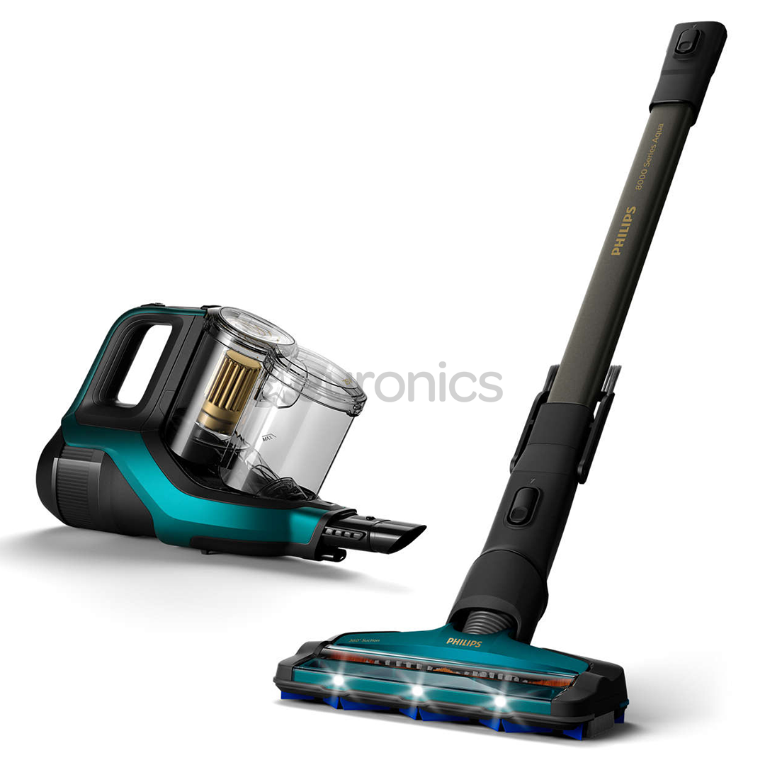 Philips SpeedPro Aqua Pro 8000, gaiši zila - Bezvadu putekļu sūcējs