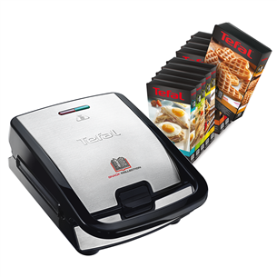 Tefal Snack Collection, 700 W, melna/nerūsējošā tērauda - Kontakttosteris SW852D12