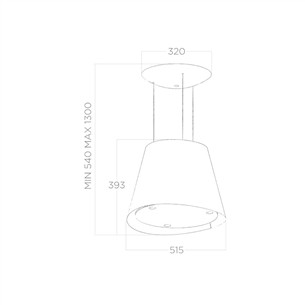 Elica Eas, 603 m³/h, black - Island cooker hood