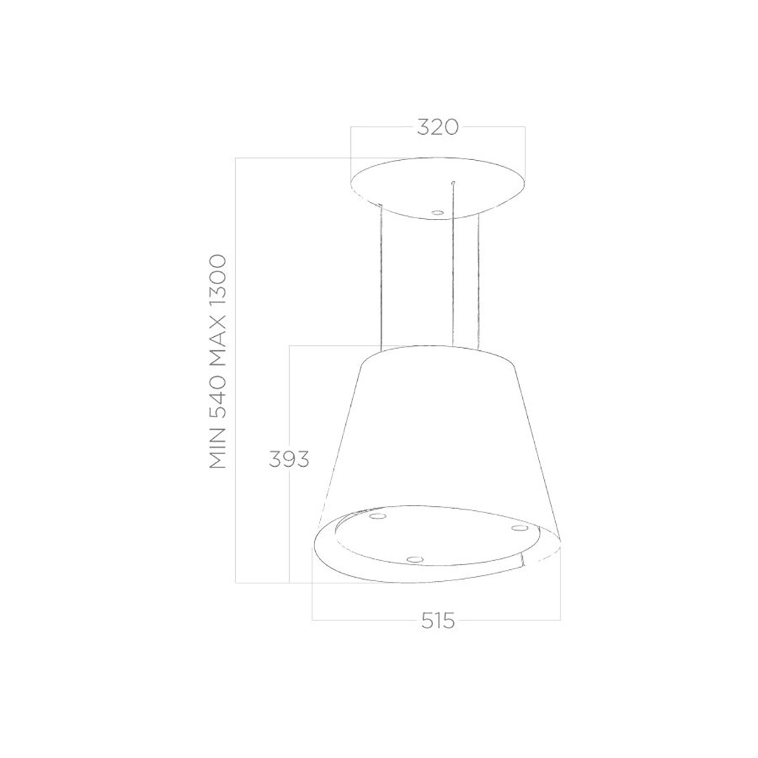 Elica Eas, 603 m³/h, black - Island cooker hood