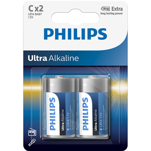 Philips Ultra Alkaline, LR14E, C2, 2 шт. - Батарейки