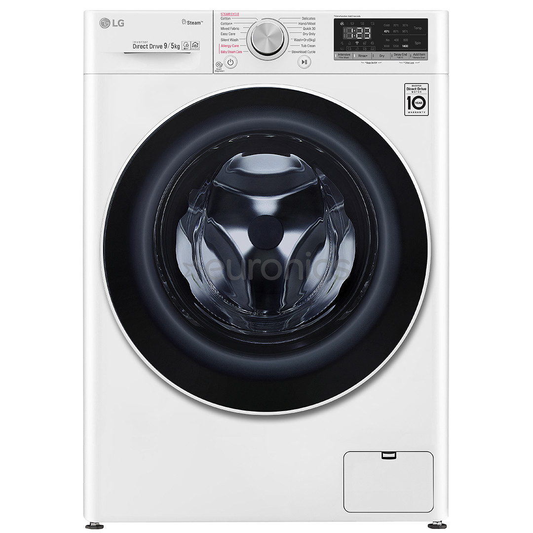 LG, 9/5 kg, dziļums 56 cm, 1400 apgr/min. - Veļas mazgājamā mašīna ar žāvētāju