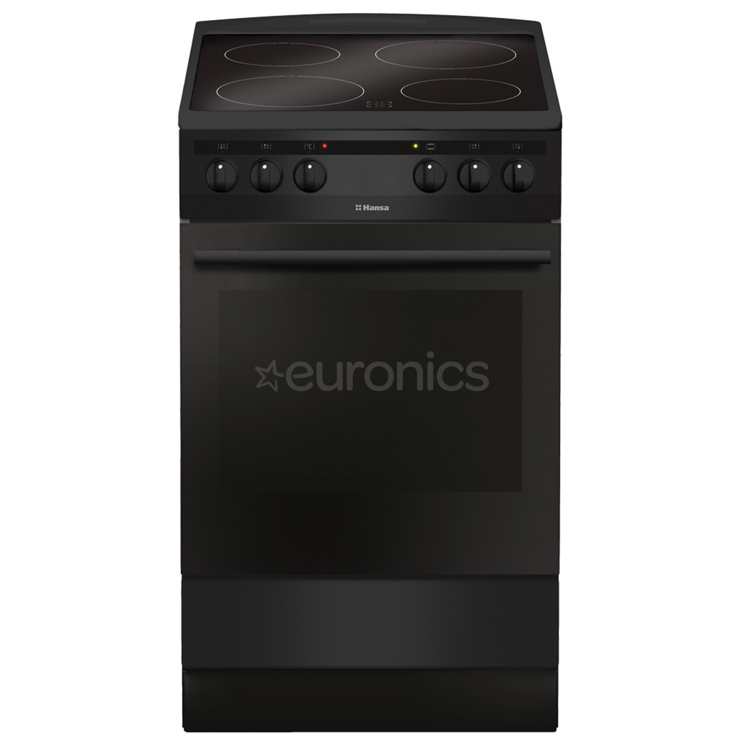 Hansa, platums 50 cm, melna - Elektriskā plīts ar keramikas virsmu