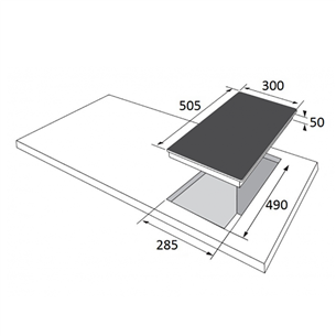 Hansa, width 30 cm, steel frame, black - Built-in Ceramic Hob