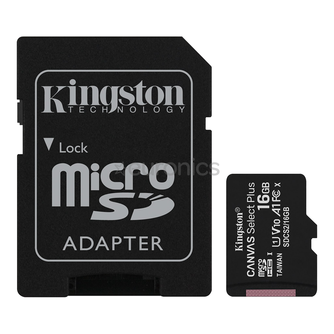 Atmiņas karte Canvas Select Plus microSD, Kingston / 16GB