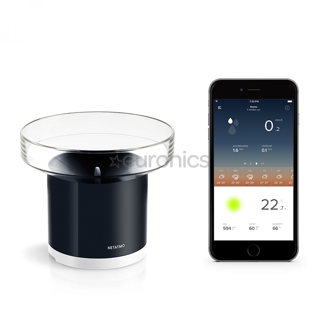 Netatmo Rain Gauge, melns - lietus sensors