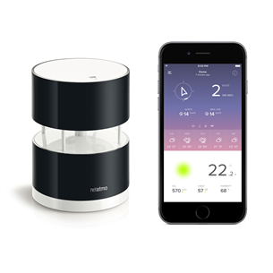 Netatmo Wind Gauge, melns - vēja sensors