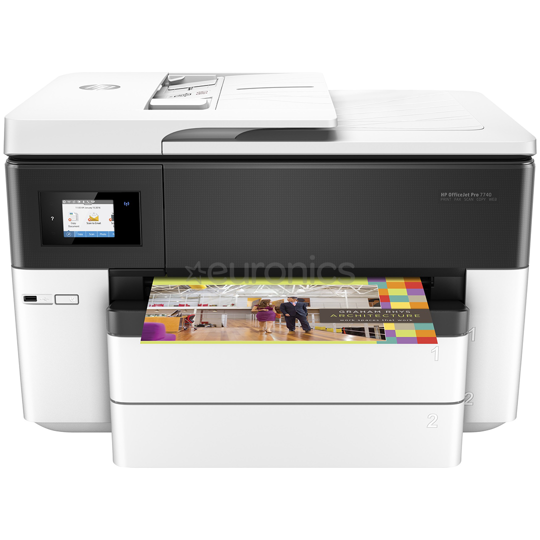 Daudzfunkciju tintes printeris OfficeJet Pro 7740 A3, HP