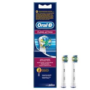 Braun Oral-B FlossAction, 2 gab., balta - Uzgaļi elektriskajai zobu birstei EB25-2NEW