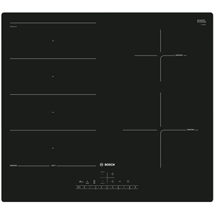 Bosch, platums 59.2 cm, melna - Iebūvējama indukcijas plīts virsma, PXE611FC5Z