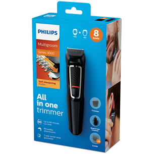 Philips Multigroom 3000, 8 vienā, melna -  Trimmera komplekts