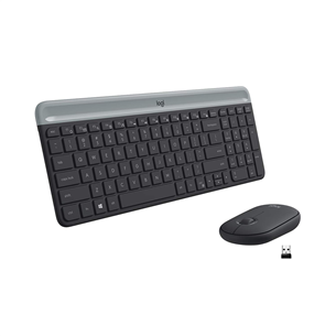 Logitech Slim Combo MK470, RUS, pelēka - Bezvadu klaviatūra ar peli