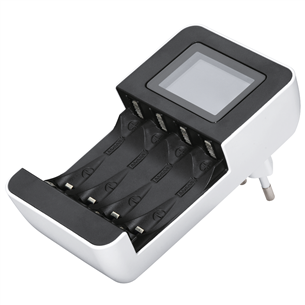 Hama Delta LCD Premium, balta/melna - Bateriju lādētājs 00087103