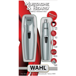 Wahl, Mustache & Beard, pelēka - Trimmeru komplekts