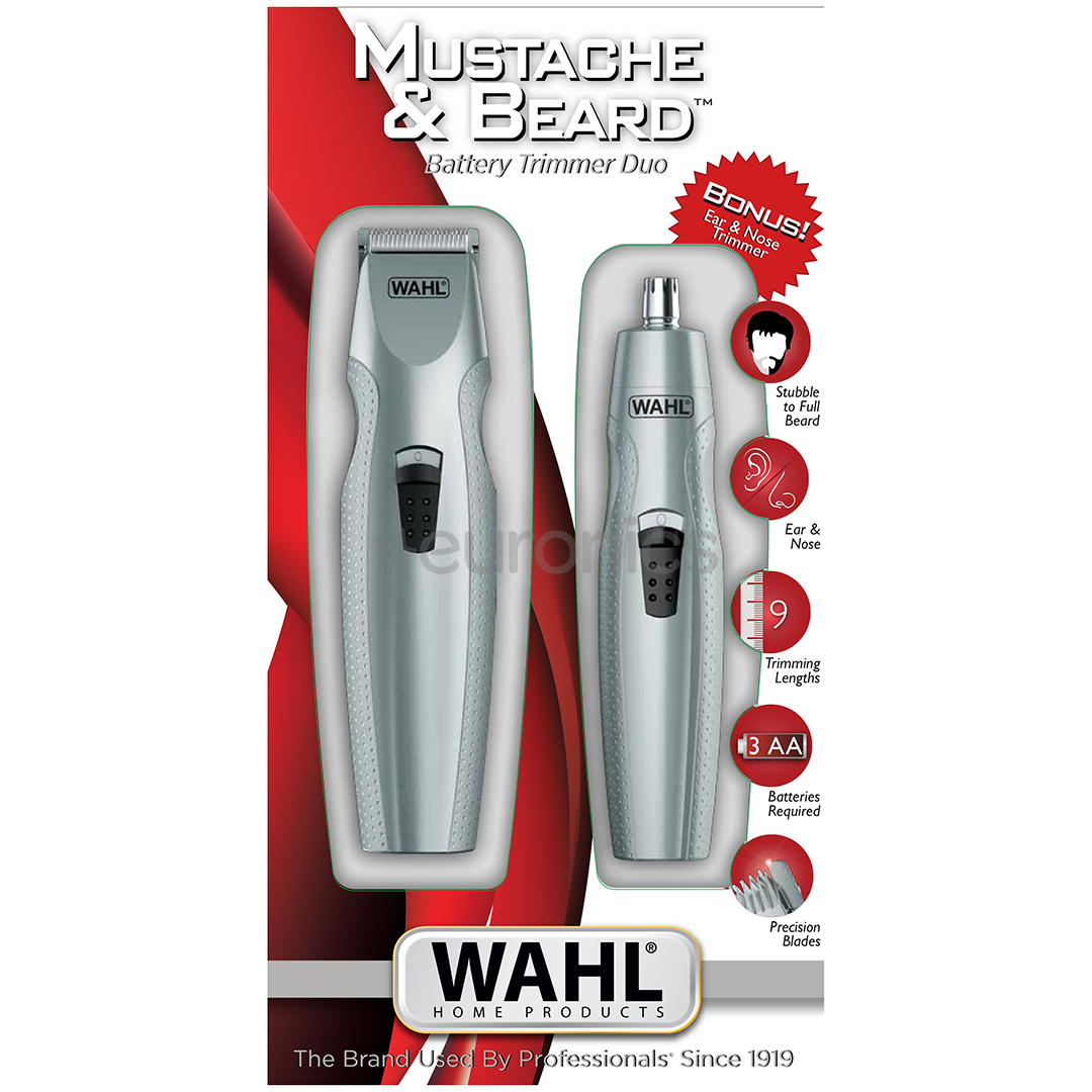 Wahl, Mustache & Beard, pelēka - Trimmeru komplekts