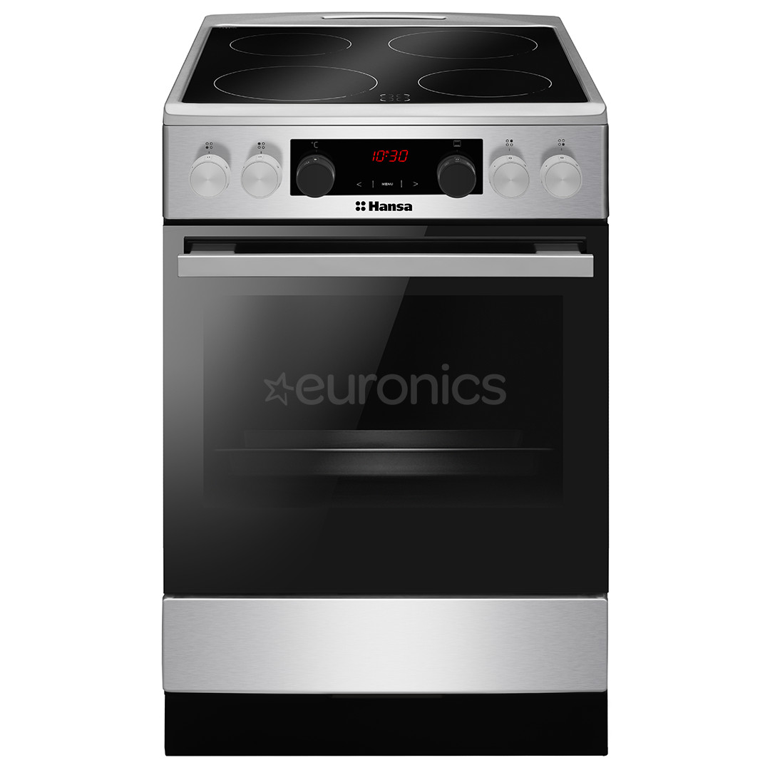 Hansa, platums 50 cm, sudraba/melna - Elektriskā plīts ar keramikas virsmu