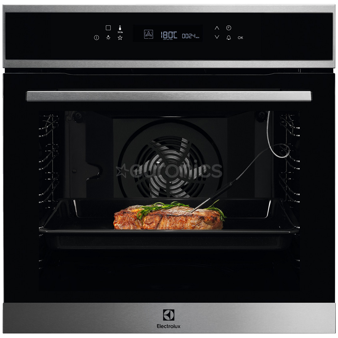 Electrolux, 72 L, pirolītiskā tīrīšana, melna/nerūsējošā tērauda - Iebūvējama elektriskā cepeškrāsns