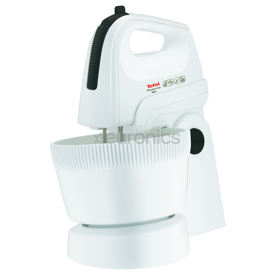 Tefal Powermix, 500 W, white/black Hand mixer, HT615138 Euronics