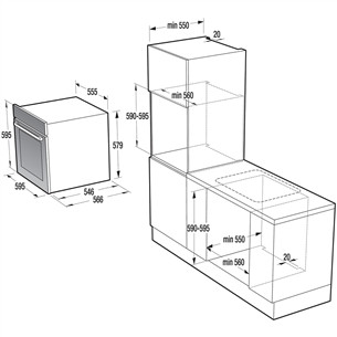 Iebūvējama elektriskā cepeškrāsns, Gorenje / tilpums: 73 L