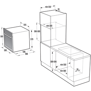 Iebūvējama elektriskā cepeškrāsns, Gorenje / tilpums: 73 L