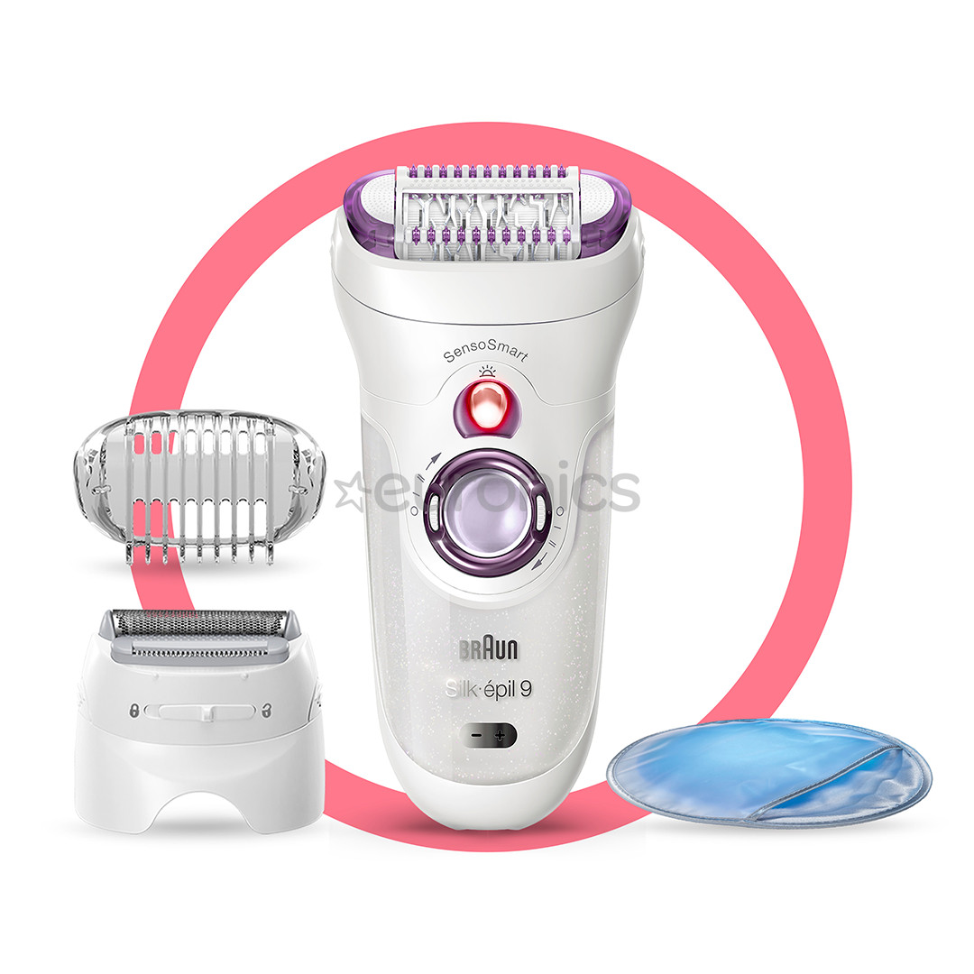 Braun Silk-epil 9 SensoSmart, белый/фиолетовый - Эпилятор