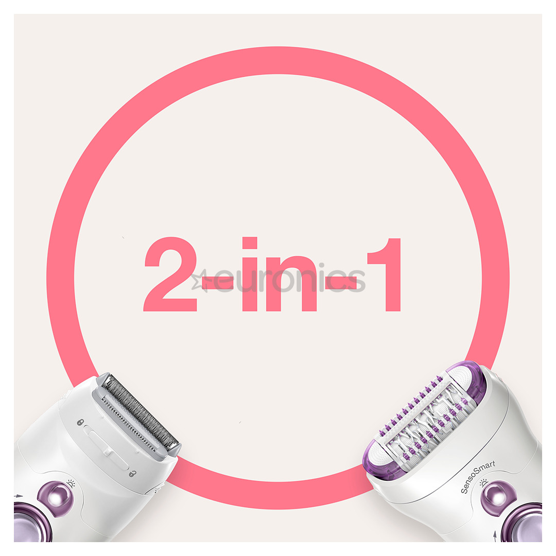 Braun Silk-epil 9 SensoSmart, белый/фиолетовый - Эпилятор