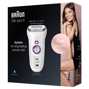 Braun Silk-épil 9 SensoSmart, balta/lillā - Epilators