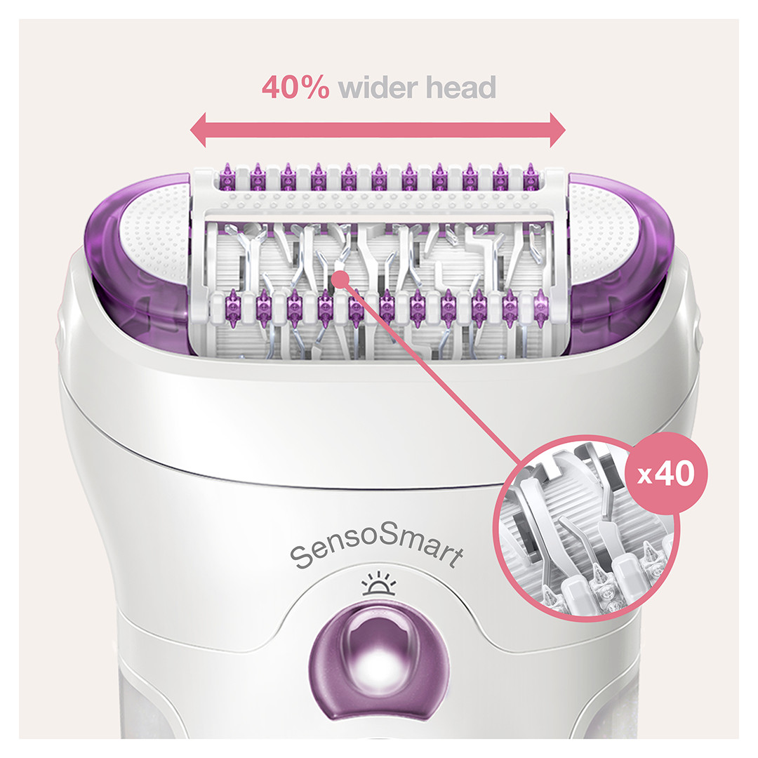 Braun Silk-épil 9 SensoSmart, balta/lillā - Epilators