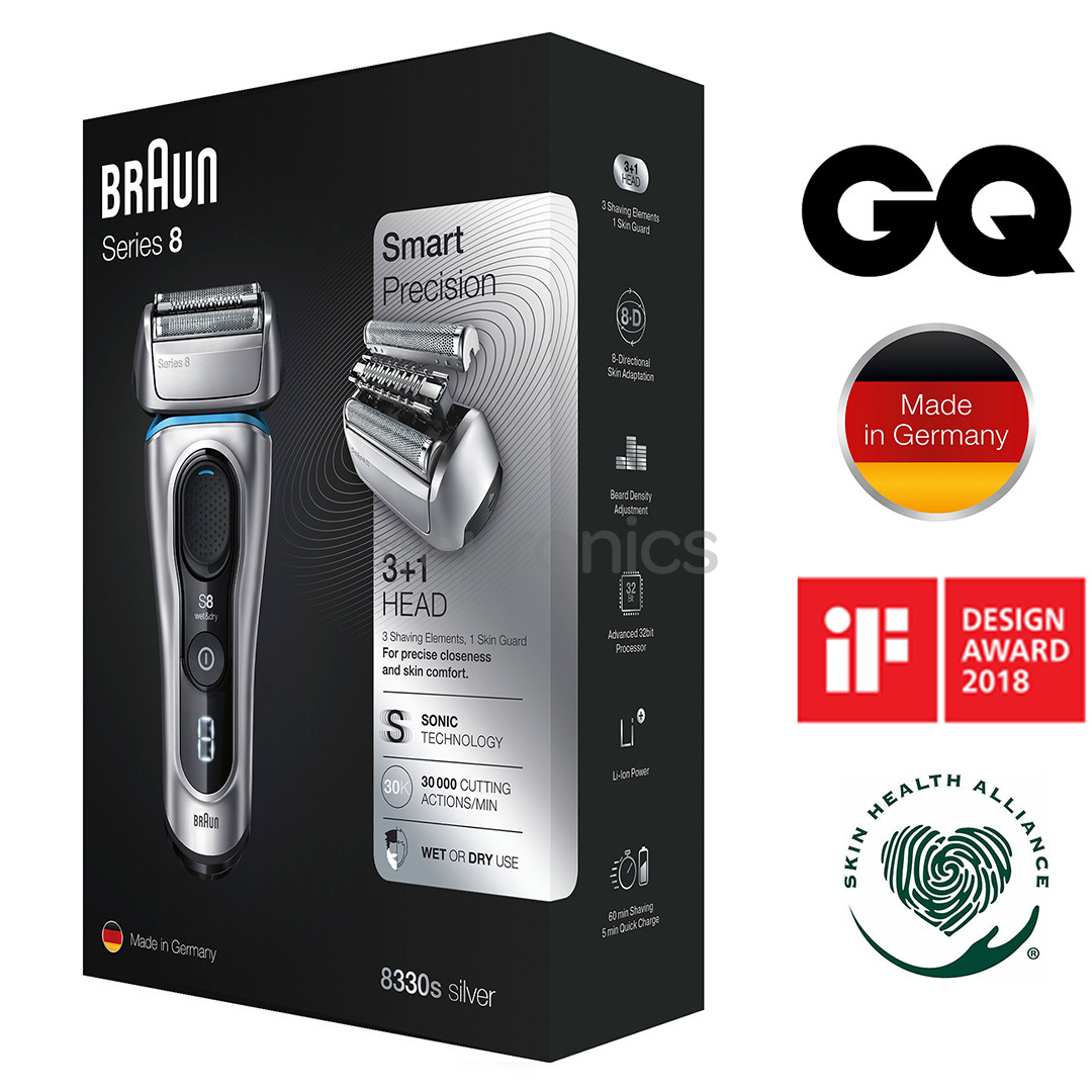 Braun Series 8 Wet & Dry, sudraba/melna - Skuveklis