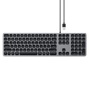 Satechi Aluminum Wired Keyboard, US, pelēka - Klaviatūra