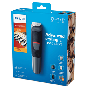 Philips Multigroom 5000, 11 vienā, pelēka/melna - Trimmera komplekts