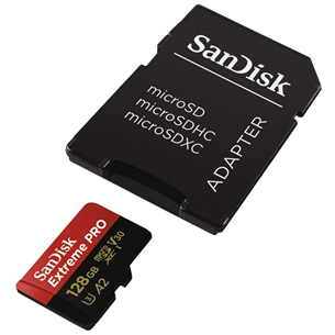 Карта памяти MicroSDXC SanDisk Extreme PRO + адаптер (128 ГБ)