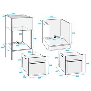 Beko, 71 L, melna/nerūsējošā tērauda - Iebūvējama elektriskā cepeškrāsns