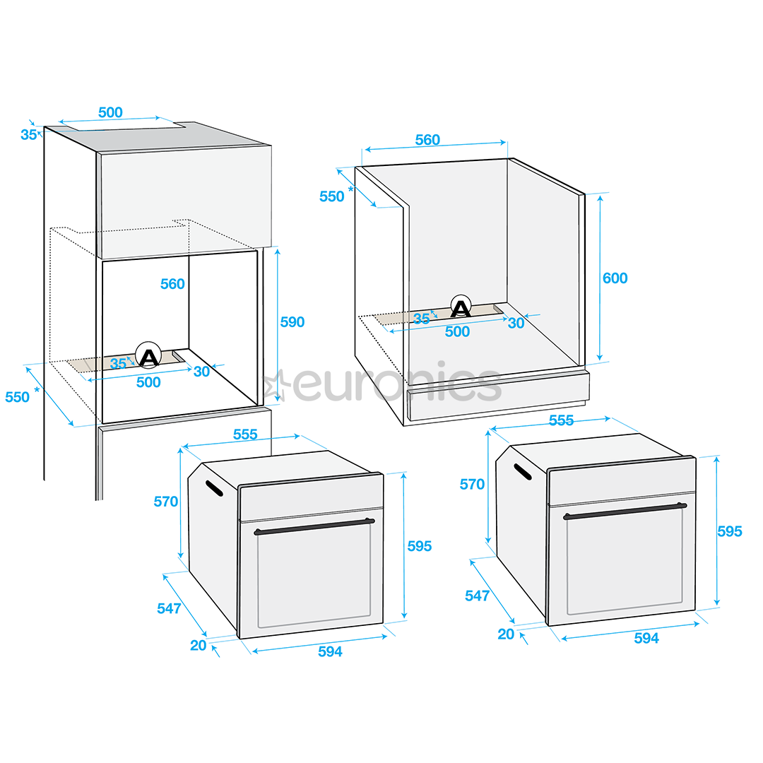 Beko, 71 L, melna/nerūsējošā tērauda - Iebūvējama elektriskā cepeškrāsns