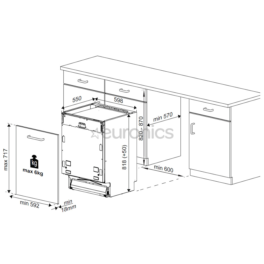 Beko, 14 komplekti, platums 59.8 cm - Iebūvējama trauku mazgājamā mašīna