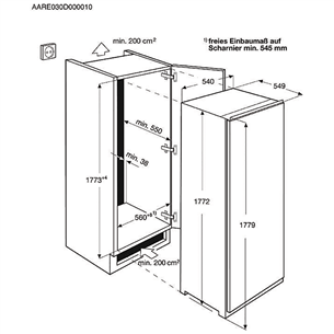 Built-in cooler Electrolux (177,2 cm)