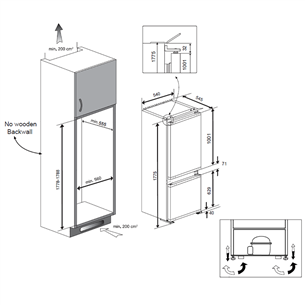 Интегрируемый холодильник Beko / высота: 177 см