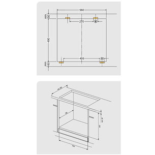 Hansa, 62 L, inox/black - Built-in Oven + Ceramic Hob