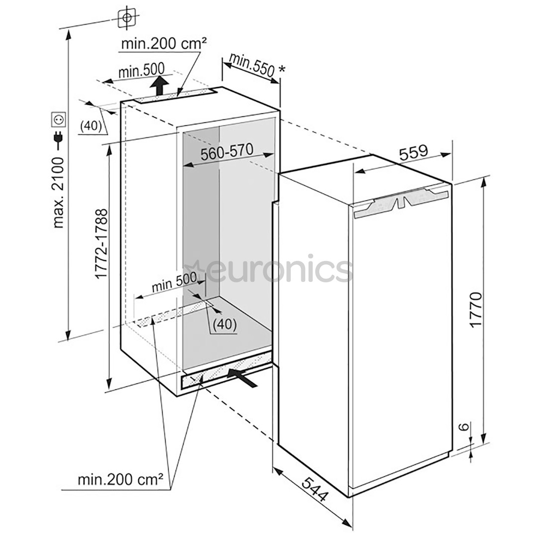 Iebūvējams ledusskapis Comfort, Liebherr / augstums: 178 cm