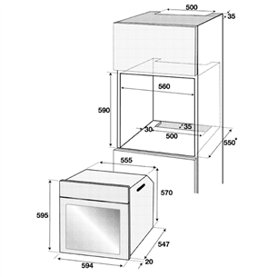 Интегрируемый духовой шкаф Beko (71 л)