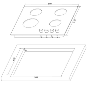 Built-in gas hob, Hansa