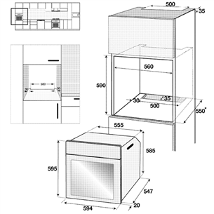 Built-in oven, Beko / capacity: 80 L