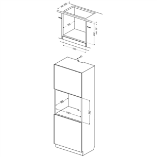 Hansa, 62 L, black/inox - Built-in oven