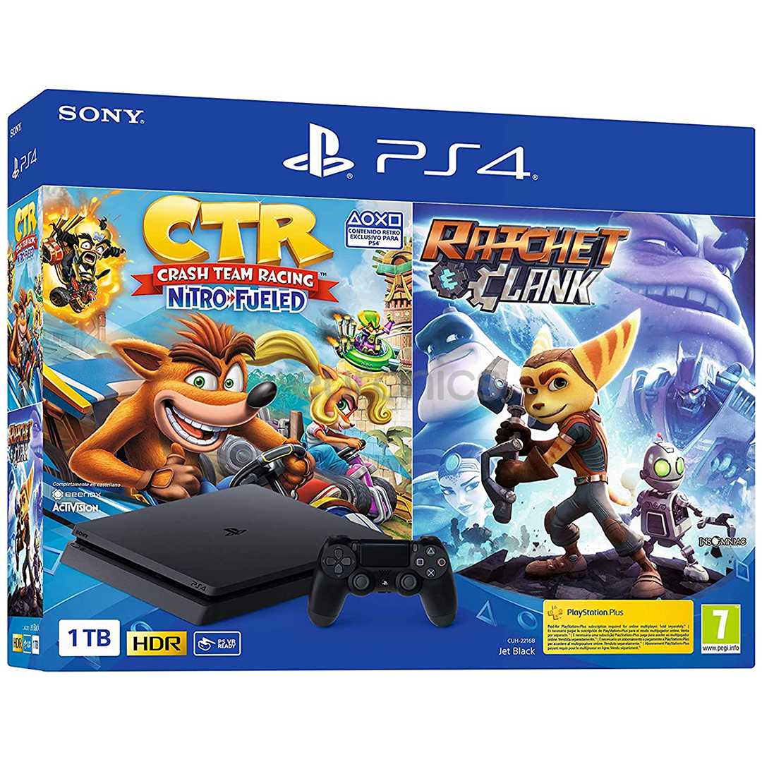 Spēļu konsole PlayStation 4 Slim Days of Play, Sony / 1 TB + Crash Team Racing + Ratchet & Clank