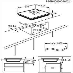 AEG 7000 SenseBoil, ширина 57,6 см, стальная рама, черный - Интегрируемая индукционная варочная панель